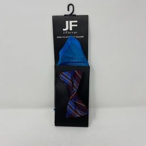 JF J. Ferrar Bow Tie & Pocket Square Combo Plaid